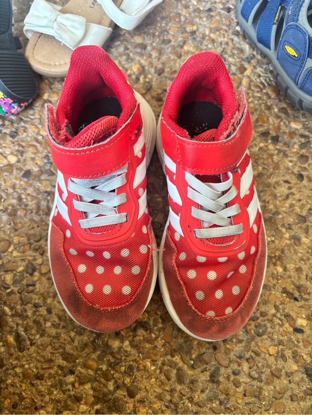 Kids Red Polka Dot Sneakers - Comfortable Everyday Shoes Minnie Mouse Adidas